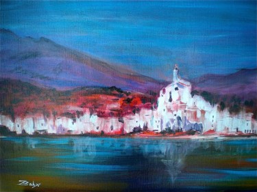 Peinture intitulée "Cadaqués" par Jacqueline Baby, Œuvre d'art originale, Acrylique Monté sur Châssis en bois