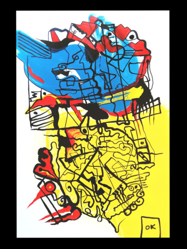 Рисунок под названием "expressive graphics…" - Oxana Kolyagina, Подлинное произведение искусства, Маркер