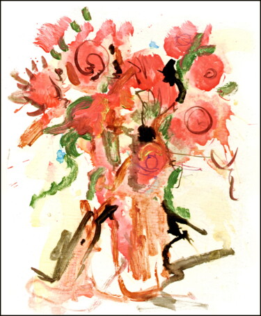 Drawing titled "bouquet 47.jpg" by Dima Dima Vil Ms Wilms (Rok Zivopisec Rock Painter), Original Artwork, Acrylic