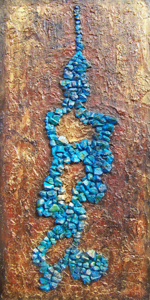Peinture intitulée "Arroyo Azul III" par Jo Moore, Œuvre d'art originale, Huile