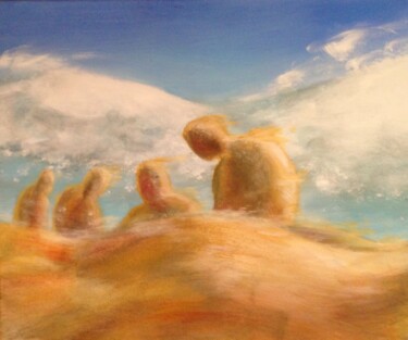 Peinture intitulée "gens de sable" par Christine Trova, Œuvre d'art originale, Acrylique
