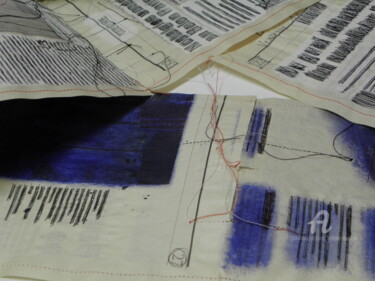 Peinture intitulée "Livre-Journal Bleu…" par Hélène Mongin, Œuvre d'art originale, Acrylique