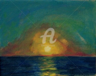 Painting titled "sunset" by Piotr, Original Artwork