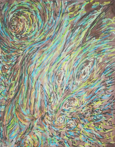 Rhythm in Green Painting titled "Rhythm in Green" by Pertti Matikainen, Original Artwork, Watercolor