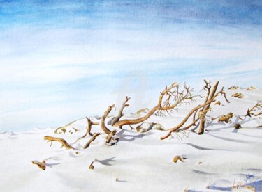 Painting titled ""Traces de Vent"" by Yves Lafond, Original Artwork, Watercolor