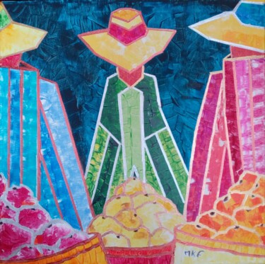 Peinture intitulée "Le marché." par Marc Felix, Œuvre d'art originale, Acrylique