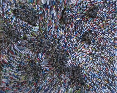 Skulptur mit dem Titel "Chaos II. - 3D Recy…" von Eva Fazakas, Original-Kunstwerk