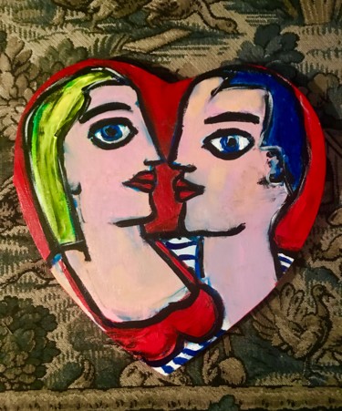 Saint Valentin 2016 Peinture intitulée "Saint Valentin 2016" par Aimée De Courtozé, Œuvre d'art originale