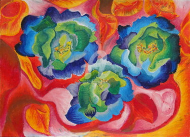 choux fleurs Dessin intitulée "choux fleurs" par Audrey Ressejac-Duparc, Œuvre d'art originale, Pastel