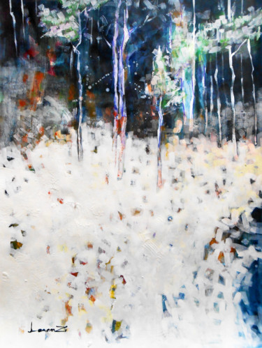Peinture intitulée "L'hiver" par Lorenz, Œuvre d'art originale, Acrylique