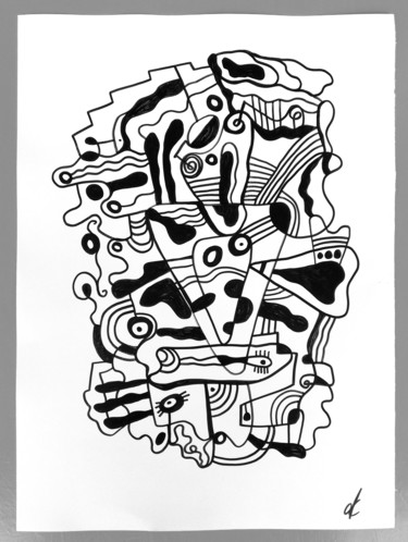 Рисунок под названием "graphic abstraction…" - Oxana Kolyagina, Подлинное произведение искусства, Маркер