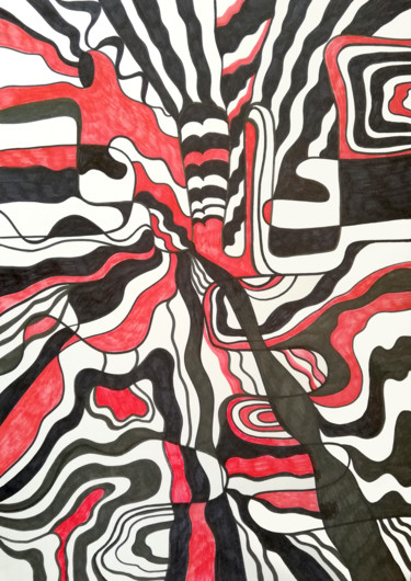 Рисунок под названием "graphic abstraction…" - Oxana Kolyagina, Подлинное произведение искусства, Маркер