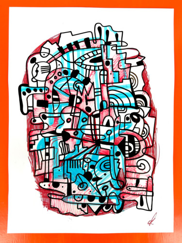 Рисунок под названием "graphic abstraction…" - Oxana Kolyagina, Подлинное произведение искусства, Маркер
