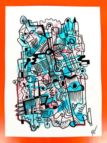 Рисунок под названием "graphic abstraction…" - Oxana Kolyagina, Подлинное произведение искусства, Маркер