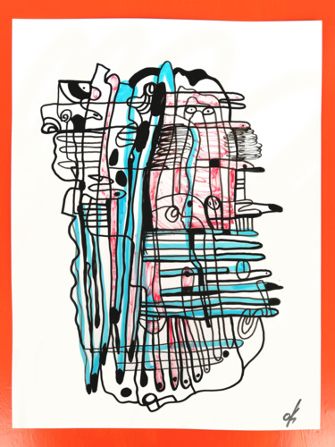Рисунок под названием "graphic abstraction…" - Oxana Kolyagina, Подлинное произведение искусства, Маркер