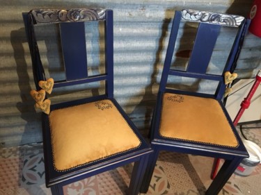 Design / Projektowanie użytkowe zatytułowany „chaises bleu saphir” autorstwa Brigitte Choanier, Oryginalna praca, Meble