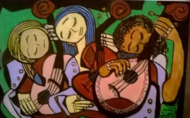 Pintura intitulada "trio de mulheres" por Rhandal Oliveira, Obras de arte originais, Acrílico