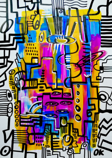 Рисунок под названием "graphics on paper 4…" - Oxana Kolyagina, Подлинное произведение искусства, Чернила