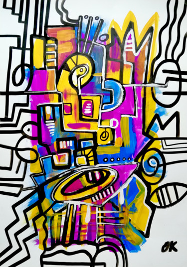 Рисунок под названием "graphics on paper 4…" - Oxana Kolyagina, Подлинное произведение искусства, Чернила