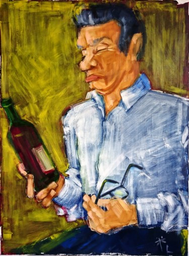 Peinture intitulée "treize degré cinq" par Ludmila Ternano Dolgova, Œuvre d'art originale, Huile
