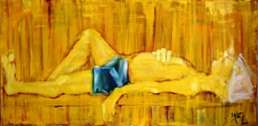 Peinture intitulée "Au sauna" par Ludmila Ternano Dolgova, Œuvre d'art originale, Huile