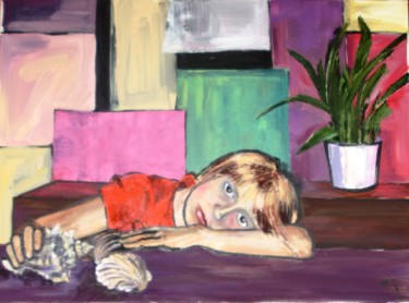 Peinture intitulée "L'Ennui" par Ludmila Ternano Dolgova, Œuvre d'art originale, Huile
