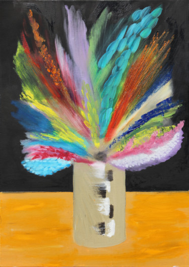 Peinture intitulée "Bouquet" par Pierre Ecrepont, Œuvre d'art originale, Huile