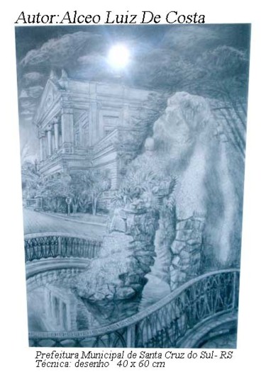 Desenho intitulada "Prefeitura Municipa…" por Alceo Luiz De Costa Dcosta, Obras de arte originais