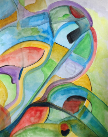 From the Plane Peinture intitulée "From the Plane" par Nathalie Gribinski, Œuvre d'art originale, Aquarelle