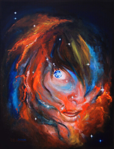 绘画 标题为“Look through space” 由Oleg Shovkunenko (OLEG SHOVK), 原创艺术品, 油 安装在artwork_cat.上