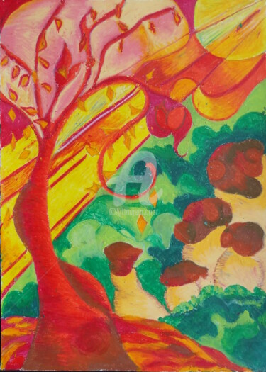 ce soir, mangeons des cepes! Dessin intitulée "ce soir, mangeons d…" par Audrey Ressejac-Duparc, Œuvre d'art originale, Pastel