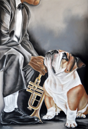 Dessin intitulée "Jazz" par Hélène Roux, Œuvre d'art originale, Pastel