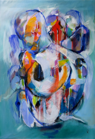 Seul dans la foule Painting titled "Seul dans la foule" by Gérard Esquerre, Original Artwork, Acrylic Mounted on Wood Stretcher frame