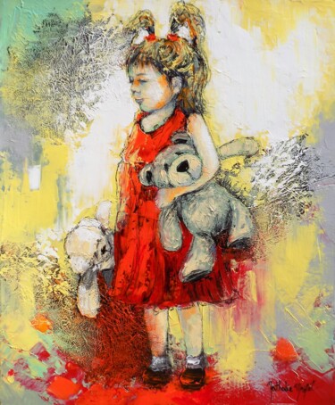 绘画 标题为“Les deux compagnons” 由Nathalie Montel, 原创艺术品, 丙烯 安装在木质担架架上