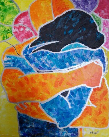 Peinture intitulée "Tendresse." par Marc Felix, Œuvre d'art originale, Acrylique
