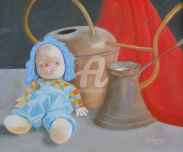Schilderij getiteld "BROCANTE" door Simonetti  Dit Sm, Origineel Kunstwerk, Pastel