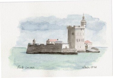 Pintura intitulada "0207 Fort Louvois" por Aquarelles-Alain, Obras de arte originais, Aquarela