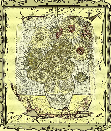 Подсолнухи ван Гога Van Gogh's Sunflowers 7л Digital Arts titled "Подсолнухи ван Гога…" by Dima Dima Vil Ms Wilms (Rok Zivopisec Rock Painter), Original Artwork, 2D Digi…