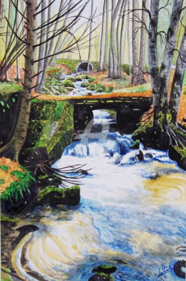 Peinture intitulée ""Eau de Vie"" par Yves Lafond, Œuvre d'art originale, Aquarelle