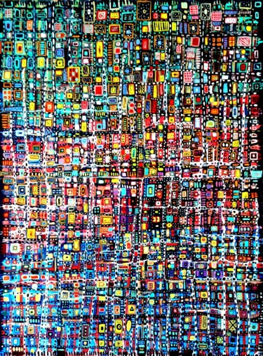 Technotissu Peinture intitulée "Technotissu" par Andrej Platounov, Œuvre d'art originale, Huile