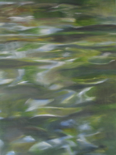 Painting titled "Water 21" by Joanne Mumford, Original Artwork, Oil Mounted on Wood Stretcher frame