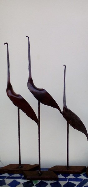 Skulptur mit dem Titel "Manche de faucille" von Agostinho Dacunha, Original-Kunstwerk, Metalle