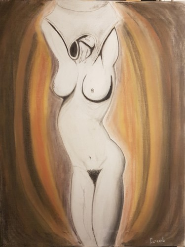 Dessin intitulée "effeuillage" par Pascal, Œuvre d'art originale, Craie