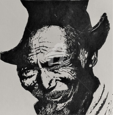 Dessin intitulée "mongol 2" par Laurent Chabrillat, Œuvre d'art originale, Marqueur