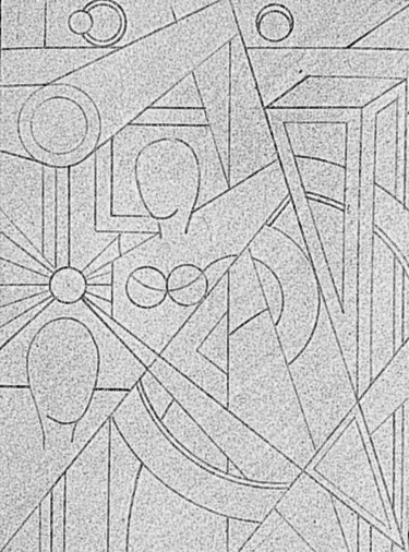 Dessin intitulée "Dualité bleue (l'es…" par Patrice Preveirault, Œuvre d'art originale, Crayon