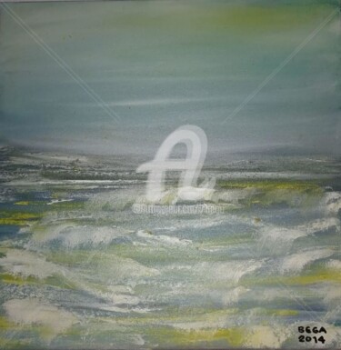 Peinture intitulée "Mer Agité ©" par Bega, Œuvre d'art originale, Huile