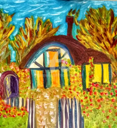 제목이 "La maison fleuris"인 미술작품 Tomy로, 원작, 기름