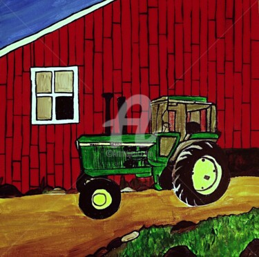 Painting titled "The old John Deere…" by Rachel Olynuk, Original Artwork, Acrylic