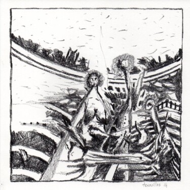Devant tout le monde. Dessin intitulée "Devant tout le mond…" par Jean-Bernard Fenouillas, Œuvre d'art originale, Graphite