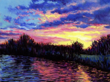 Peinture intitulée "Sunset Over The Nor…" par Zoe Norman, Œuvre d'art originale, Pastel